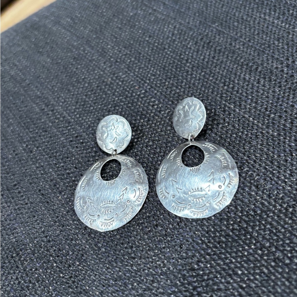 FINAL PRICE 🔥Vintage sterling Oval Earrings Silver has marked Mexico 925 - Picture 6 of 10